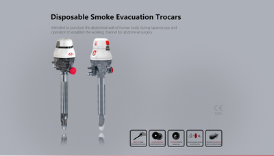Абдоминальный троакар со встроенной функцией удаления дыма CHANNEL MED CN-TCII 12х150мм