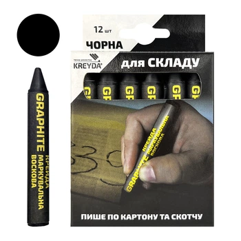 Маркер восковой маркировочный для Склада, черный, 12шт. KREYDA CW610016