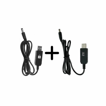 Комплект из 2-х кабелей для роутера от повербанка с преобразователем на 9V та 12V, USB-DC 2.1x5.5mm