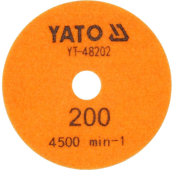 КругшліфувальнийалмазнийзлипучкоюYATOØ=100 мм,G200,макс.4500об/хв,покаменювсух/мокр (YT-48202)