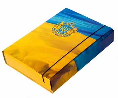 Папка-бокс iTEM на резинке, 60 мм, А4, картонная, PP-покрытие, полноцветная, Флаг&Герб (306/UA)