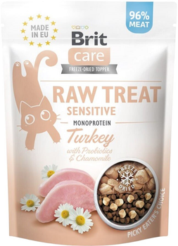 Ласощі для котів Brit Care Raw Treat Sensitive Freeze-dried з індичкою 40 г (8595602569571)