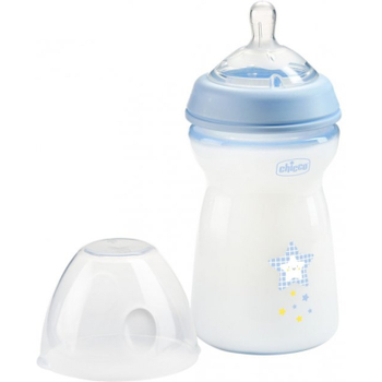 Пляшечка для годування Chicco Natural Feeling Color 330 мл +6 міс Блакитна (81335.20)