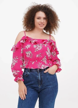 Топ-блузка H&M 32 Рожевий 0860646_троянд