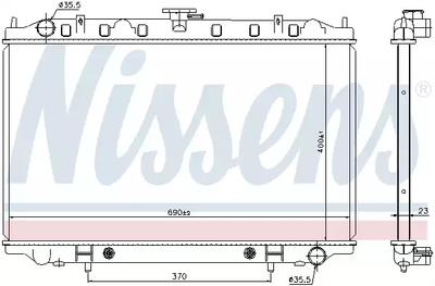 Радіатор охолодження двигуна NISSAN CEFIRO, NISSENS (67352)