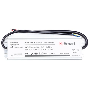 Блок питания HiSmart 24V, 8.5A, 200W, PFC, IP67