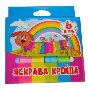 Мел iTEMдля рисования, 19х19х100 мм, МАКСИ, 6 шт., цветной (iTEM10019C06)