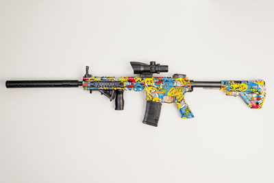 Дитячий іграшковий автомат на орбізах Орбіган M416 Різнокольоровий стріляє гідрогелевими кулями Гель бластер акумуляторний + 2000 орбізів