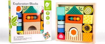 Klocki drewniane Classic World Wooden Sensory Blocks 14 elementów (6927049054174)