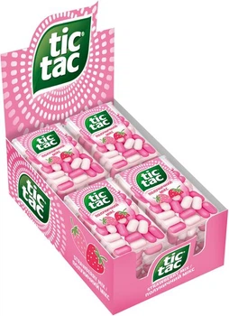 Упаковка драже TicTac Клубничный микс 18 г х 12 шт