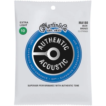 Струны Martin MA180 SP 80/20 Bronze Authentic 10-47 12-String Extra Light