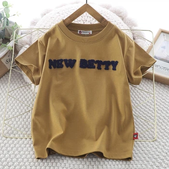 Дитяча футболка для хлопчика NEW BETTY арт 7194 116 см Гірчичний
