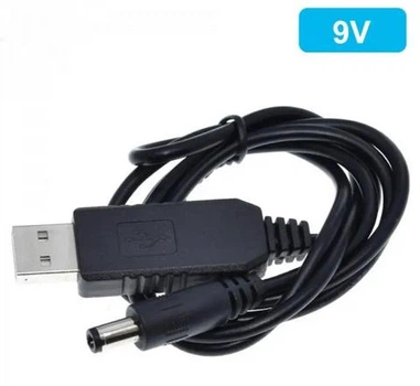 Кабель переходник для Wi-Fi роутера USB - DC 9V, шнур для вай фай роутера 5.5x2.1mm с 5 в на 9 В от павербанка