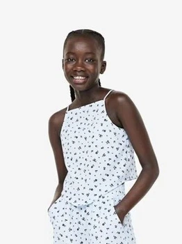 Детская майка для девочки H&M 061171054 134 см Голубой/Черный (6666000324634)