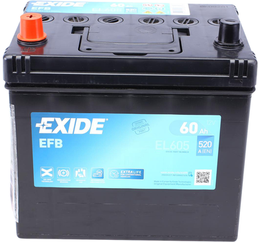 Аккумуляторная батарея Exide Start-Stop EFB Asia 60 А/час 520 A 230 x 173 x 222 мм (+/-) B00 (EL605)