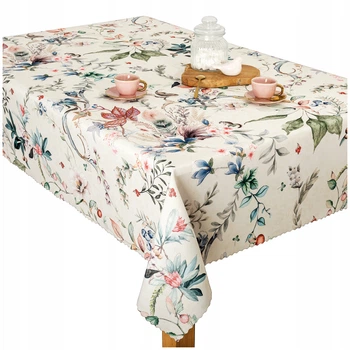 Скатертина плямостійка з квітами Invitta Elbrus Druk U3 Flowers 130 x 160 см (3z2755-101)