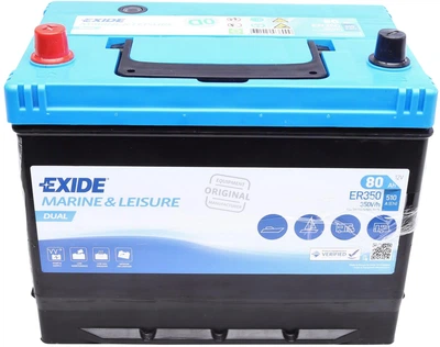 Аккумуляторная батарея Exide Dual 80 А/час 510 A 260 x 175 x 225 мм (+/-) B13 (ER350)