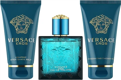 Zestaw męski Versace Eros Woda toaletowa 50 ml + Balsam po goleniu 50 ml + Żel pod prysznic 50 ml (8011003885176)