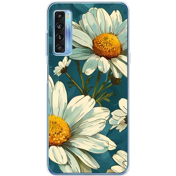 Силиконовый Чехол с Картинкой для TCL 20L Принт (Цветы, Ромашки) (56404-ysm011)