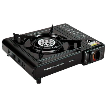 Портативная туристическая плитка газовая водка с пьезоподжигом Portable Gas Stove BK-167A Газовая горелка + адаптер под баллон плитка пьезо в пластиковом чемодане