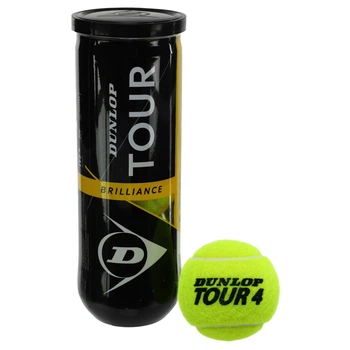 М'ячі для великого тенісу 3шт Високоеластична гума Повсть DUNLOP TOUR BRILLIANCE салатовий DL601326