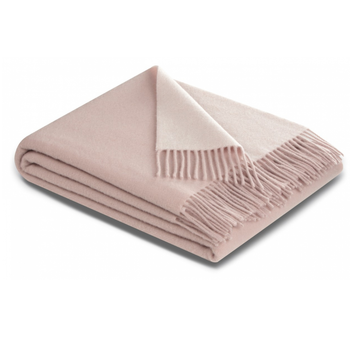 Плед Biederlack Cashmere-Plaid 490 GR, Rose-Ecru 130x170 см ніжно-рожевий