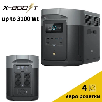 Зарядна станція EcoFlow Delta 2 MAX (2048 Вт·год) 2400Вт 4 розетки екофлоу x-boost 3100Вт (EU)