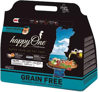 Sucha karma dla psów HappyOne Grain Free Mediterraneum Small Breeds Sardynka 3 kg (5600758049389)