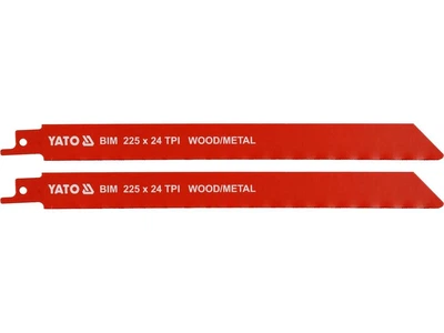 Полотно(Пилка)Пильне Біметалеве Для Сабельної Пилки по Дереву та Металу YATO: l = 225 мм, h = 1 мм, 24 зубів / 1", 2 шт (YT-33934)