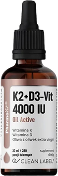 Kompleks witamin Pharmovit K2 + D3 - Vit 4000 IU Aktywny olej 30 ml (5902811239837)