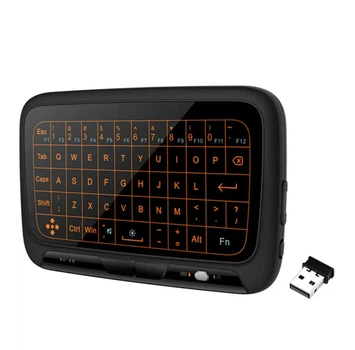 Беспроводная сенсорная клавиатура QWERTY / аэромышь 2.4G c тачпадом и подсветкой, черная (87508121)