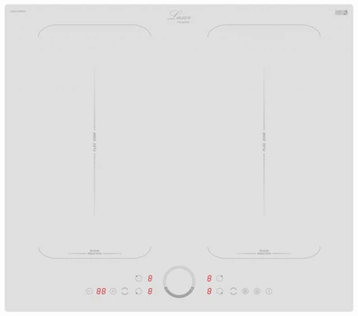 Индукционная варочная поверхность Luxor RI 622 White Eurokera R + новая технология квадратных конфорок, белый