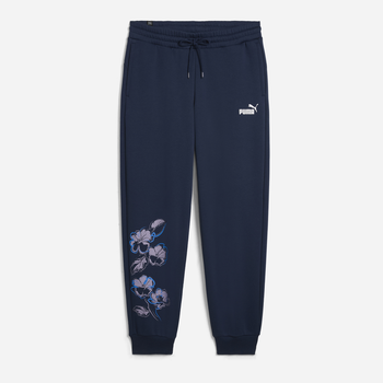 Spodnie dresowe damskie Puma Ess + Floral Vibes Sweatpants FL 68602914 M Granatowe (4067982703530)