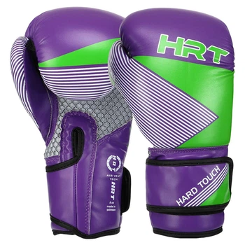 Перчатки боксерские детские на липучке Hard Touch Boxing 7709 размер 4 унции Purple-Green
