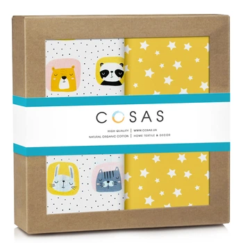 Набор пеленок Cosas COLOR ANIMALS Бязь 80x100 см 2 шт (4822052227381)