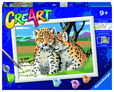 Kolorowanka po numerach Ravensburger CreArt Jaguary dla dzieci 24 x 18 cm (4005556202621)