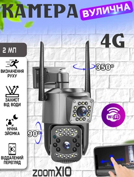 Уличная камера видеонаблюдения Istil 4G 2/2Мп, APP, 2 объектива, интерком, ночная съёмка, 10х Zoom