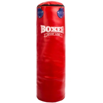 Мішок боксерський Циліндр Шкіра h-100см BOXER Класік Mega (наповнювач- ганчір х-б, d-33см, вага-26кг, Червоний)