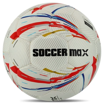 Мяч футбольный №5 PU ламин. SOCCERMAX (№5, 5 сл., сшитый вручную, Белый-Красный) (FB-8070_Белый-Красный)