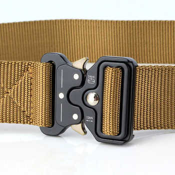 Ремінь тактичний військовий Assault Belt з пряжкою Кобра койот