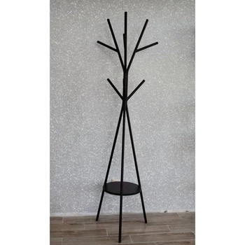 Вешалка напольная для одежды FENET LoftVIBE металлическая с полкой (LH00001415 black)