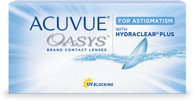 Торичні контактні лінзи Johnson&Johnson ACUVUE OASYS для ASTIGMATISM BC=8.6 DIA=14.5 PWR=-8.50 CYL=-1.75 AXE=160 6 лінз