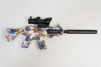 Дитячий іграшковий автомат на орбізах Орбіган M416 Біло-синій гідрогелевими кулями Гель бластер акумуляторний + 500 орбізів