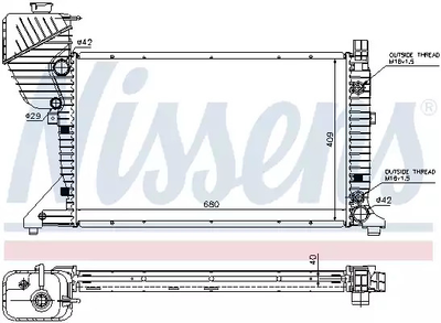 Радіатор охолодження двигуна MERCEDES-BENZ SPRINTER, NISSENS (62597A)