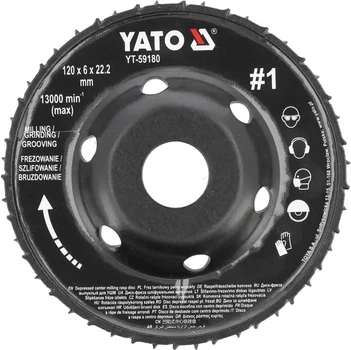 Frez dyskowy wypukły do KSHM Yato do drewna, szpachli, gipsu; Ø=120/22,2 mm, t= 16/6 mm szorstki nr 1 [10] YT-59180 (5906083099588)