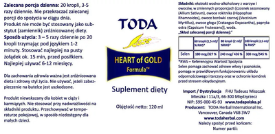 Дієтична добавка w kroplach Toda Heart Of Gold Formula 120 мл (627843079538)