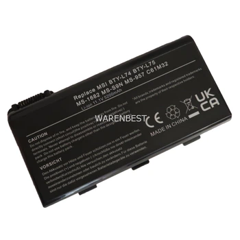 Аккумулятор батарея MSI BTY-L74 BTY-L75 MS-1682 MS-S9N MS-957 C61M32 5200mAh 10.8-11.1V 6cells Чёрный для ноутбука
