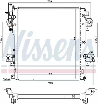 Радіатор охолодження двигуна TOYOTA LAND CRUISER, NISSENS (646824)