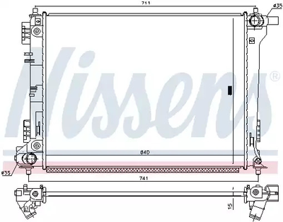 Радиатор охлаждения двигателя KIA SPORTAGE, HYUNDAI TUCSON, NISSENS (666232)