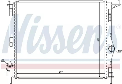 Радиатор охлаждения двигателя LADA LARGUS, RENAULT LOGAN, NISSENS (637609)